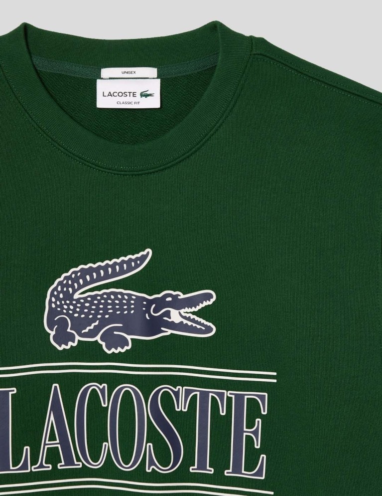 Felpa LACOSTE felpa jogger badge crew vert